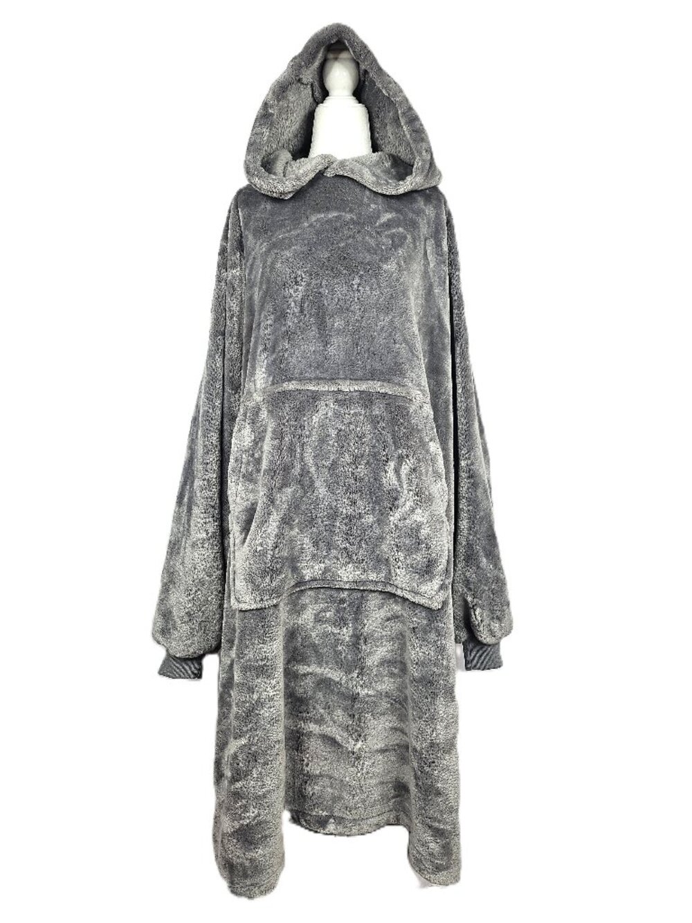 Cozy Plush Hooded Blanket | Oversized Snuggie | Gray | One Size